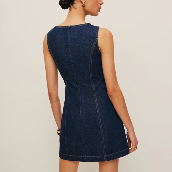 Commense 100% Cotton Sleeveless Denim Mini Dress Blue NWT Small Soft Lightweight - Picture 3 of 10